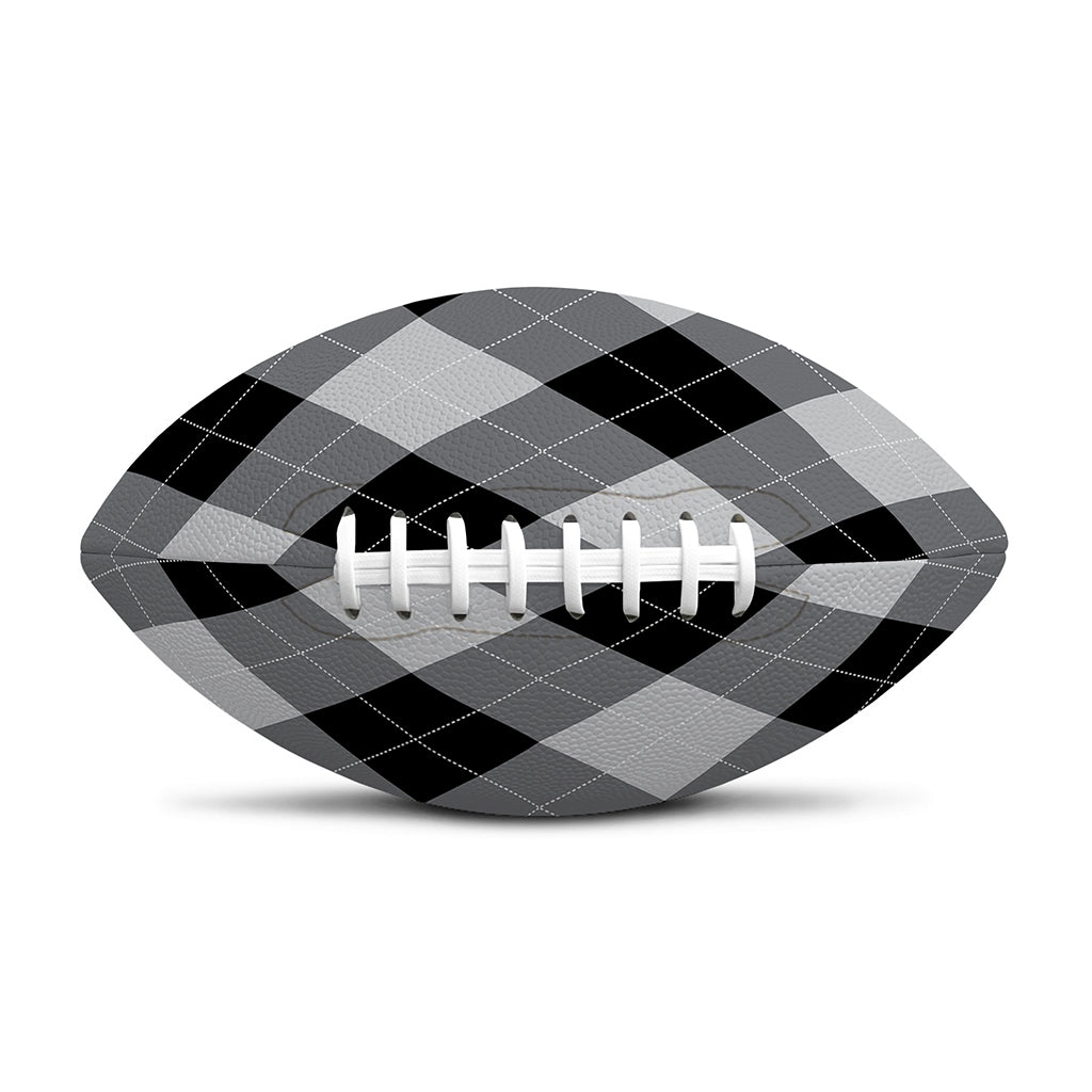 Grey And Black Argyle Pattern Print Rugby Ball