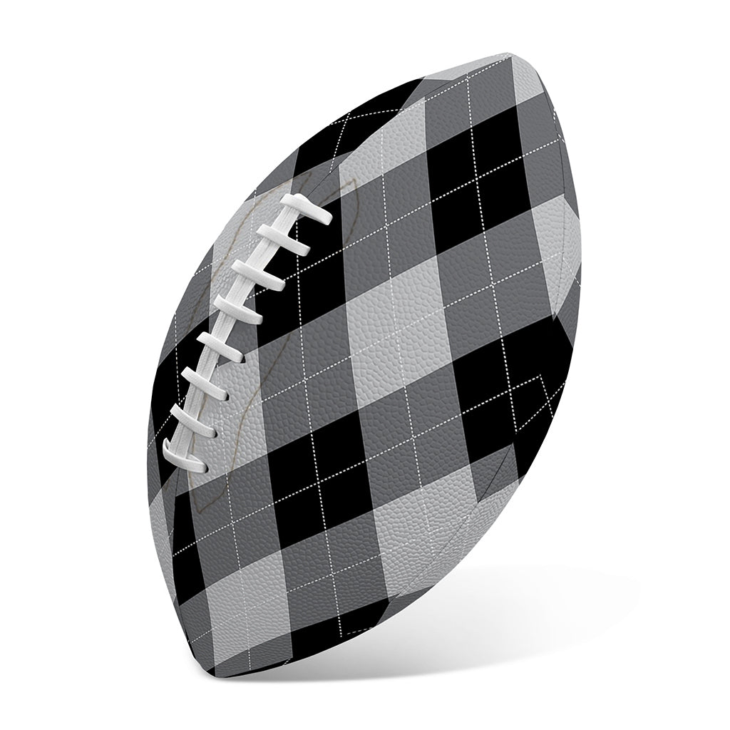 Grey And Black Argyle Pattern Print Rugby Ball