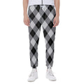 Grey And Black Argyle Pattern Print Joggers