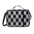 Grey And Black Argyle Pattern Print Shoulder Strap Bible Bag