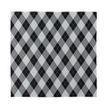 Grey And Black Argyle Pattern Print Silk Bandana