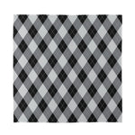 Grey And Black Argyle Pattern Print Silk Bandana