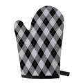 Grey And Black Argyle Pattern Print Single Oven Mitt