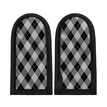 Grey And Black Argyle Pattern Print Skillet Handle Cover