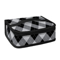 Grey And Black Argyle Pattern Print Small Lunch Bag