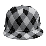 Grey And Black Argyle Pattern Print Snapback Cap