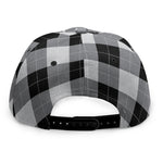 Grey And Black Argyle Pattern Print Snapback Cap