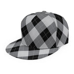 Grey And Black Argyle Pattern Print Snapback Cap