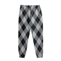 Grey And Black Argyle Pattern Print Sweatpants