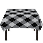 Grey And Black Argyle Pattern Print Tablecloth