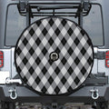 Grey And Black Argyle Pattern Print Tire Cover With Camera Hole