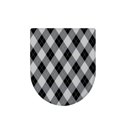 Grey And Black Argyle Pattern Print Toilet Lid Cover