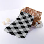Grey And Black Argyle Pattern Print Towel