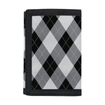 Grey And Black Argyle Pattern Print Trifold Wallet