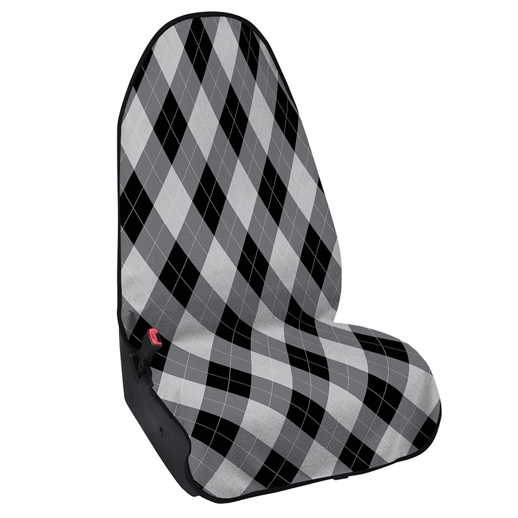 Grey And Black Argyle Pattern Print Waterproof Car Seat Cover