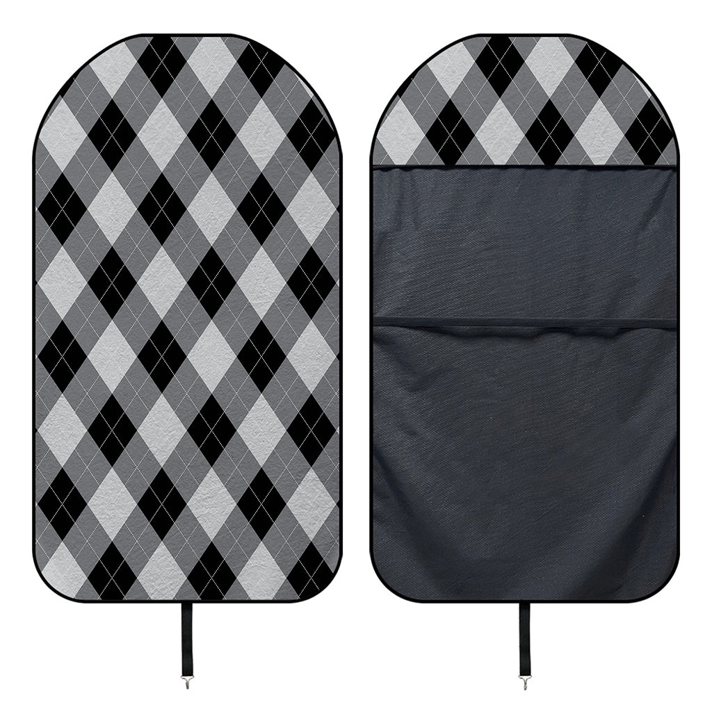 Grey And Black Argyle Pattern Print Waterproof Car Seat Cover