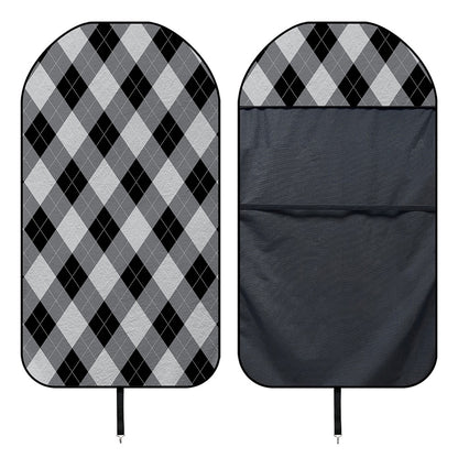 Grey And Black Argyle Pattern Print Waterproof Car Seat Cover
