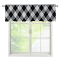 Grey And Black Argyle Pattern Print Window Valance