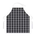 Grey And Black Check Pattern Print Adjustable Apron