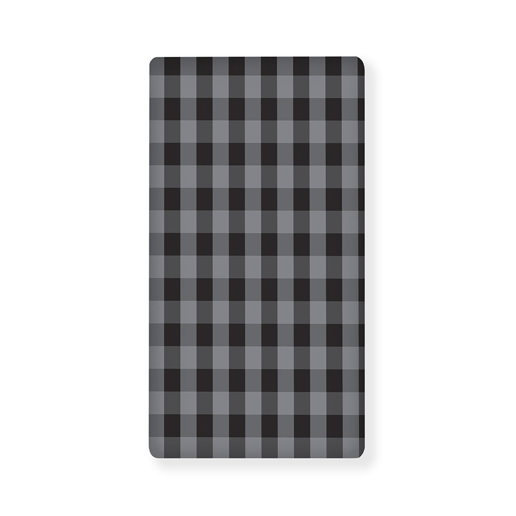 Grey And Black Check Pattern Print Baby Crib Sheet