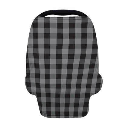 Grey And Black Check Pattern Print Baby Seat Cover