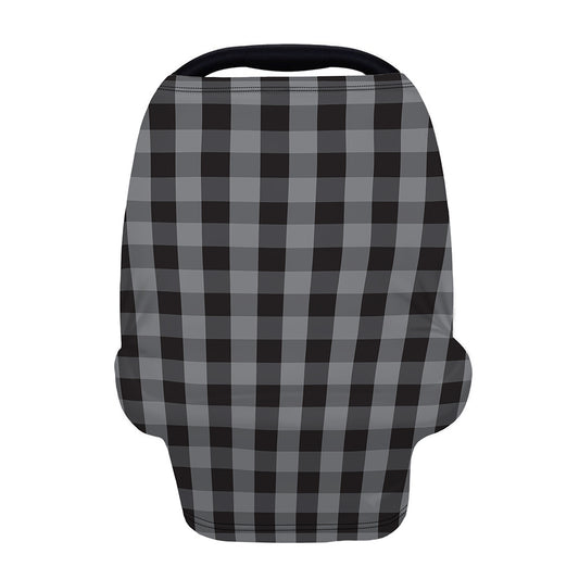 Grey And Black Check Pattern Print Baby Seat Cover