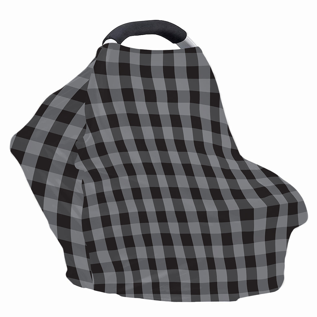 Grey And Black Check Pattern Print Baby Seat Cover