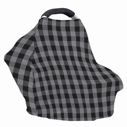 Grey And Black Check Pattern Print Baby Seat Cover