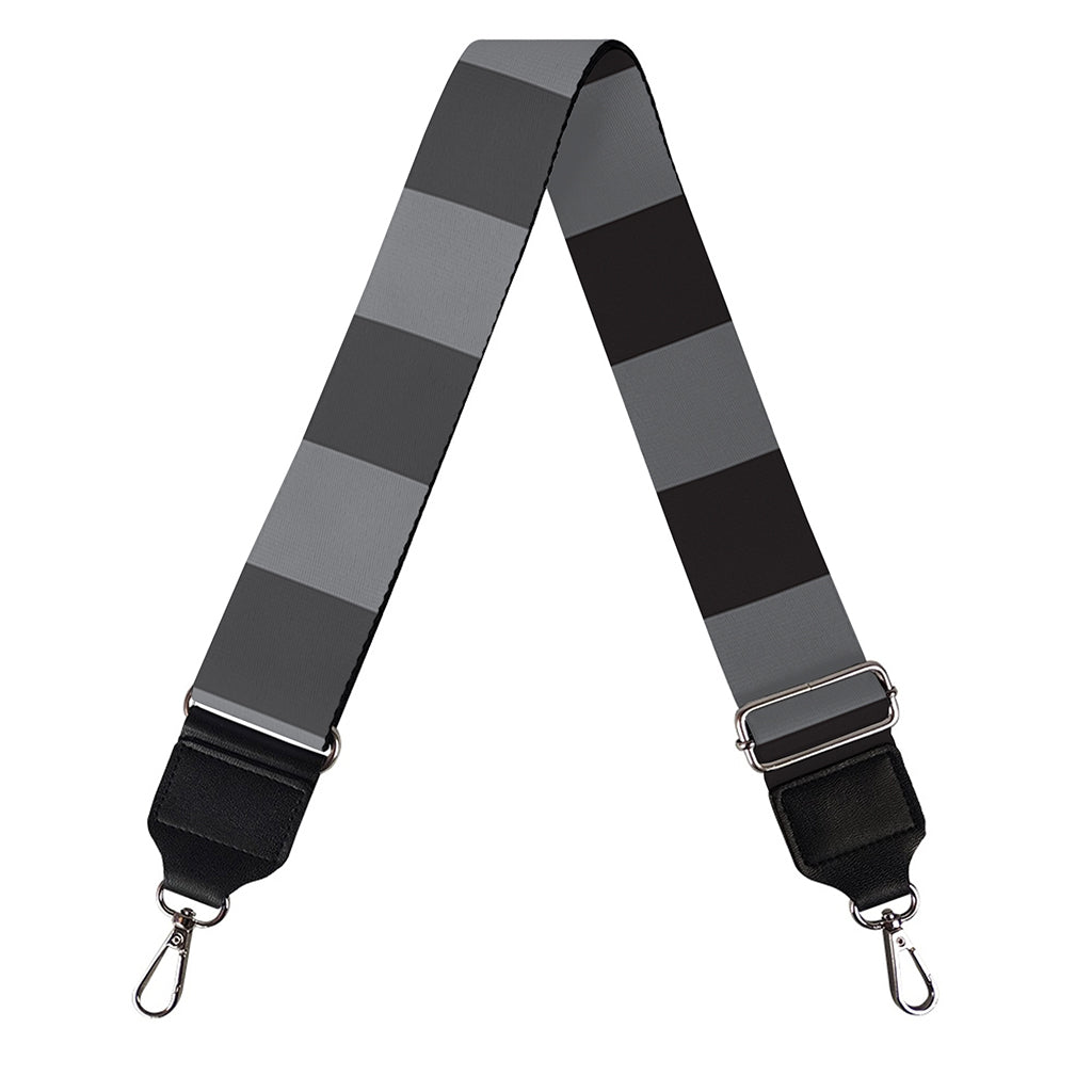 Grey And Black Check Pattern Print Bag Strap