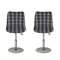 Grey And Black Check Pattern Print Bar Stool Covers
