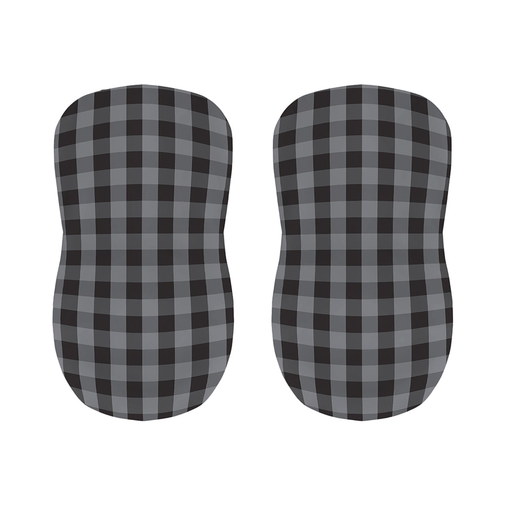 Grey And Black Check Pattern Print Bar Stool Covers