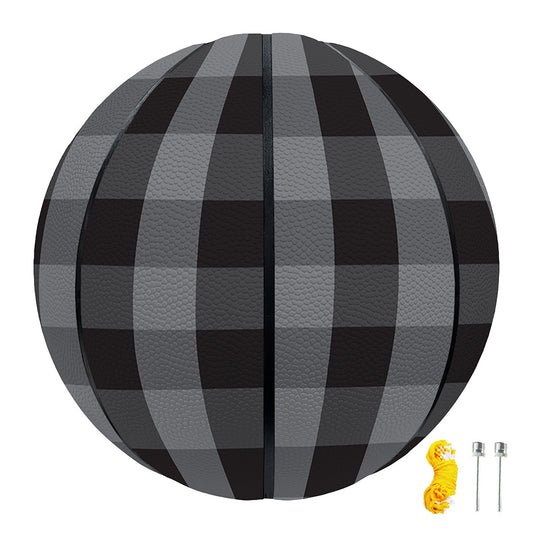 Grey And Black Check Pattern Print Basketball