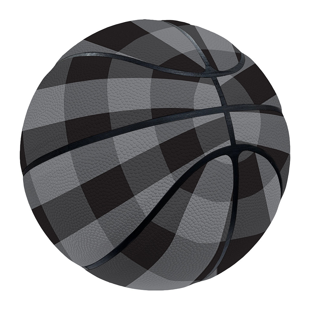 Grey And Black Check Pattern Print Basketball