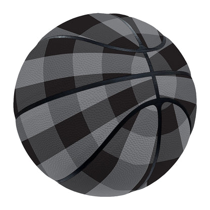 Grey And Black Check Pattern Print Basketball