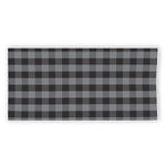 Grey And Black Check Pattern Print Beach Towel