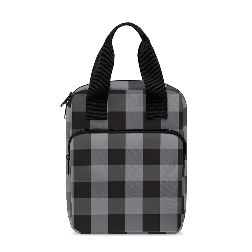 Grey And Black Check Pattern Print Bible Tote Bag