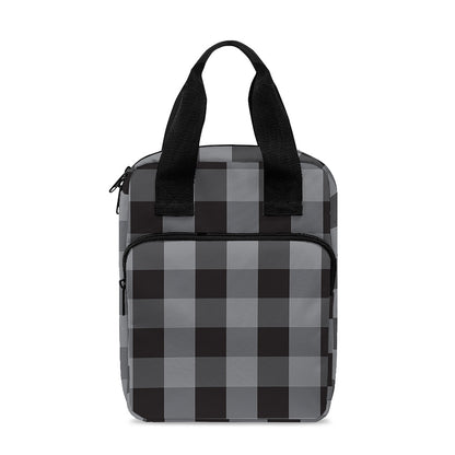 Grey And Black Check Pattern Print Bible Tote Bag