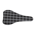 Grey And Black Check Pattern Print Bicycle Seat Cover