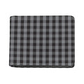 Grey And Black Check Pattern Print Bifold Wallet