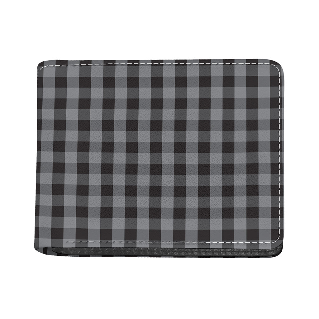 Grey And Black Check Pattern Print Bifold Wallet
