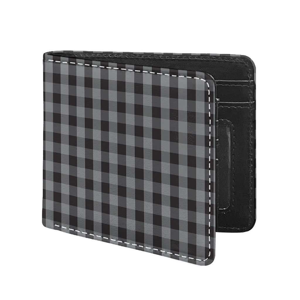Grey And Black Check Pattern Print Bifold Wallet