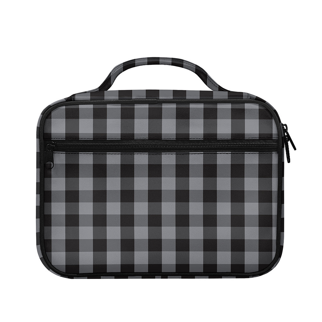 Grey And Black Check Pattern Print Briefcase Bible Bag