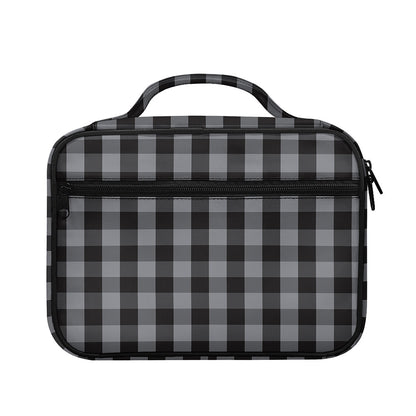 Grey And Black Check Pattern Print Briefcase Bible Bag
