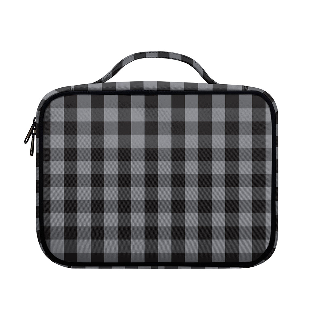 Grey And Black Check Pattern Print Briefcase Bible Bag