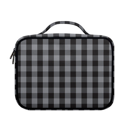 Grey And Black Check Pattern Print Briefcase Bible Bag