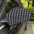 Grey And Black Check Pattern Print Car Side Mirror Covers