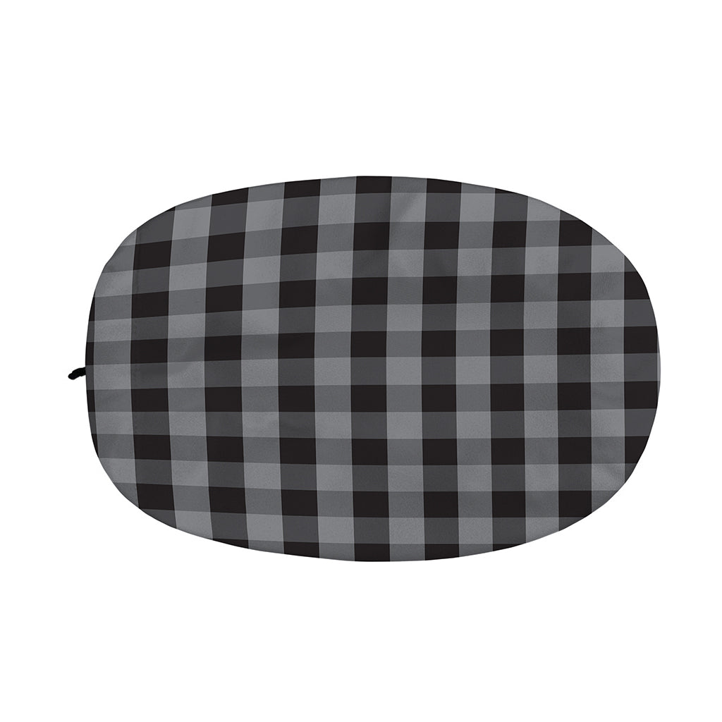 Grey And Black Check Pattern Print Car Side Mirror Covers