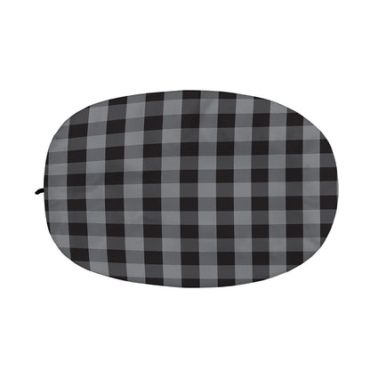 Grey And Black Check Pattern Print Car Side Mirror Covers