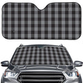 Grey And Black Check Pattern Print Car Windshield Sun Shade