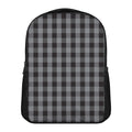 Grey And Black Check Pattern Print Casual Backpack